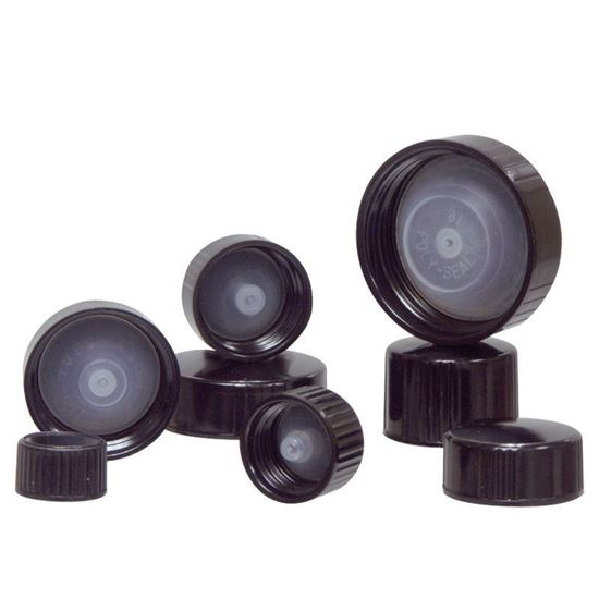 Black Polyseal Caps for Wide Neck Bottles