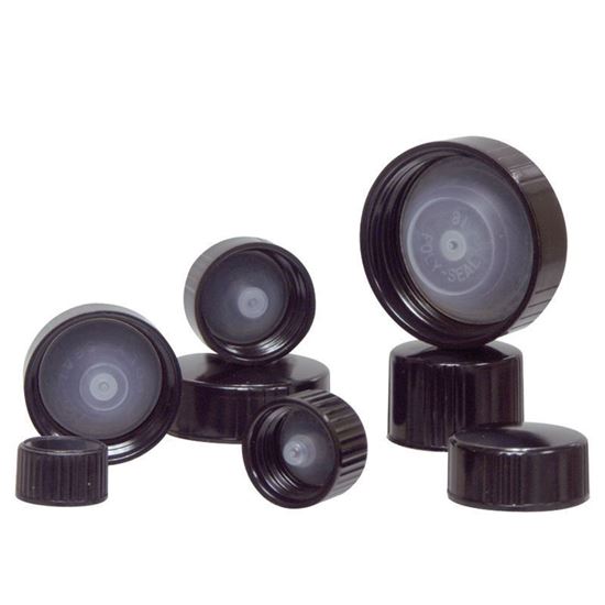 Black Polyseal Caps for 20mm Neck Bottles