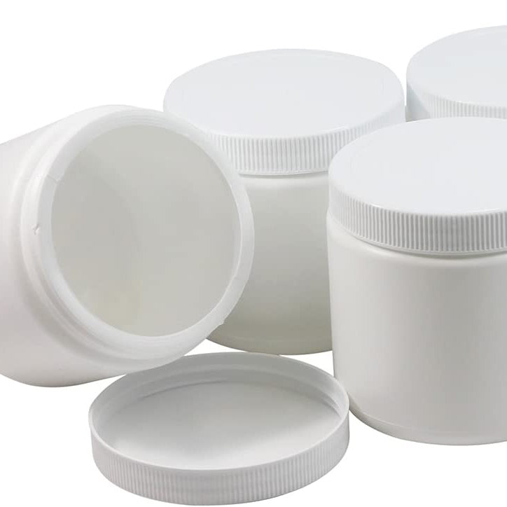 Plastic Ointment Jars White